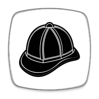 Feuerwehrhut - Viereckiger Kühlschrankmagnet - Weiß - Vorne