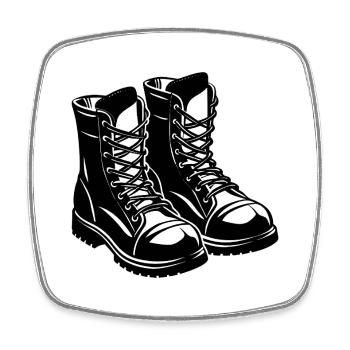 Bottes de combat - Magnet carré - blanc - Devant