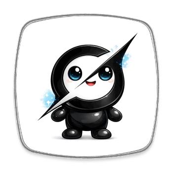 Cute AI Lightning Grok Mascot Sticker - Square fridge magnet - white - Front