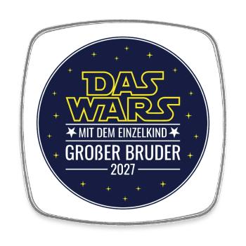 Großer Bruder 2027 - Das wars mit dem Einzelkind - Viereckiger Kühlschrankmagnet - Weiß - Vorne