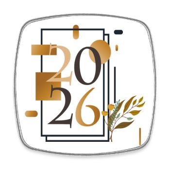 Mon année 2026 - Magnet carré - blanc - Devant
