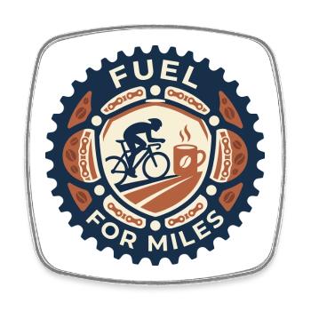 Fuel for Miles Cycling Coffee - Square fridge magnet - white - Front