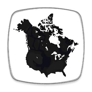 USA Canada Fusion Amérique du Nord Amitié - Magnet carré - blanc - Devant