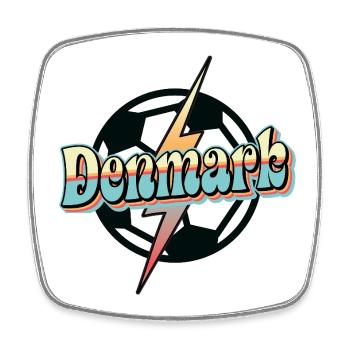 Denmark Fussball - Viereckiger Kühlschrankmagnet - Weiß - Vorne