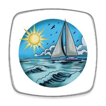 Planeurs au bord de la mer 1 - Magnet carré - blanc - Devant