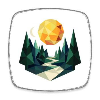 Lunar Night in the Polygon Forest - Square fridge magnet - white - Front