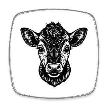 Petite vache mignonne - Magnet carré - blanc - Devant