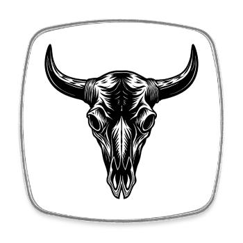 Cow skull - Square fridge magnet - white - Front