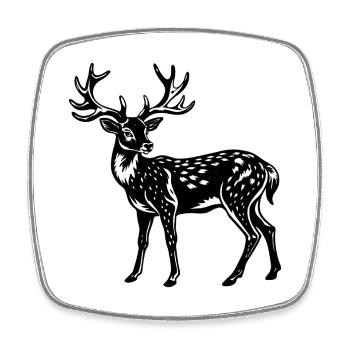 Hirsche - Viereckiger Kühlschrankmagnet - Weiß - Vorne
