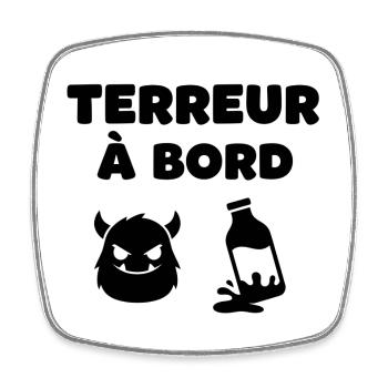Terreur à bord - Magnet carré - blanc - Devant