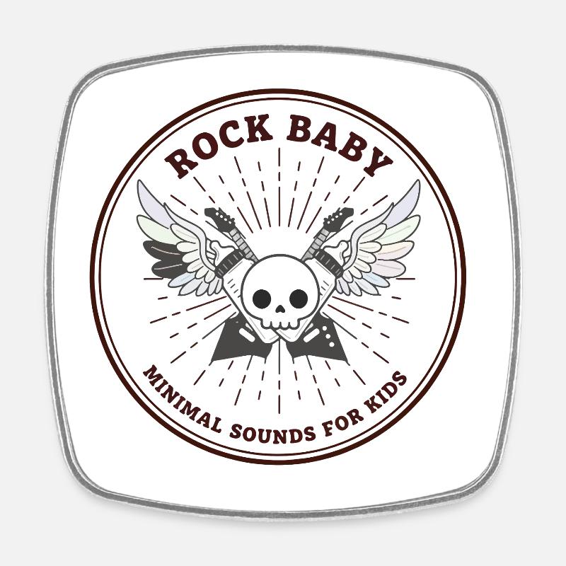 Skull Hipster Circle - Viereckiger Kühlschrankmagnet - Weiß