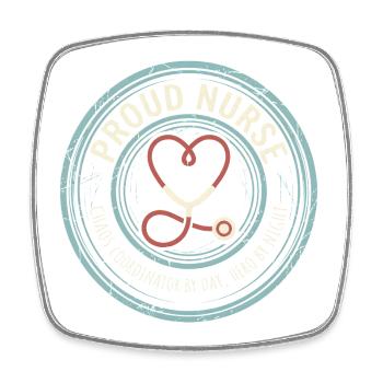 Proud Nurse - Chaos Coordinator Motif - Square fridge magnet - white - Front