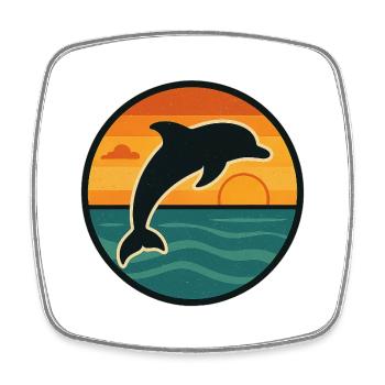 Girl Who Loves Dolphins – Ocean Animal Shirt - Square fridge magnet - white - Front