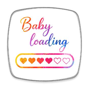 Cœur de chargement de bébé - Magnet carré - blanc - Devant