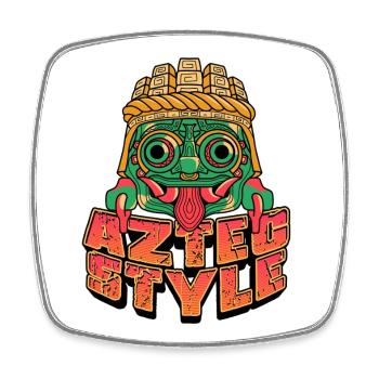 Aztec Style - Square fridge magnet - white - Front