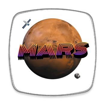 Mars - Outer Space Series - Square fridge magnet - white - Front