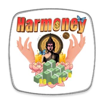 Harmoney Buddha Luck - Peace & Love series - Square fridge magnet - white - Front