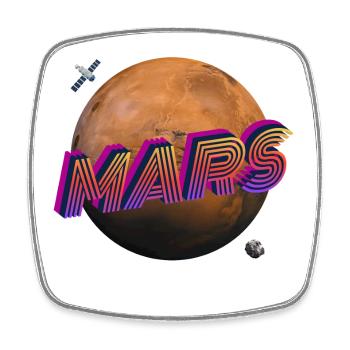 Mars - Série Espace Extra-Atmosphérique - Magnet carré - blanc - Devant