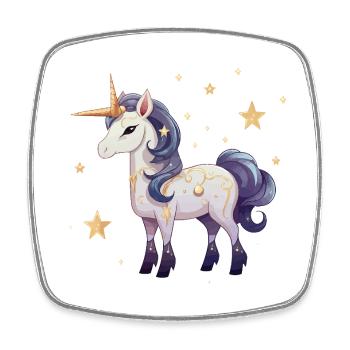 Magischer Sternenunicorn - Viereckiger Kühlschrankmagnet - Weiß - Vorne