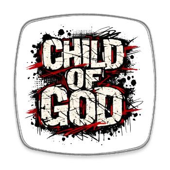 Child Of God Streetwear Vintage - Viereckiger Kühlschrankmagnet - Weiß - Vorne