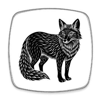 Renard - Magnet carré - blanc - Devant