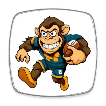 Rugby des singes - Magnet carré - blanc - Devant