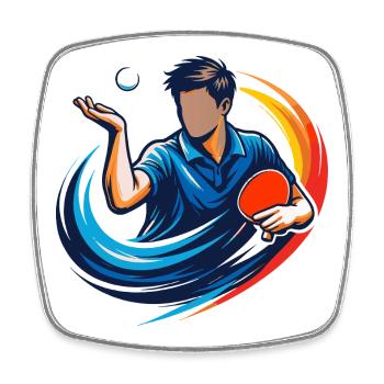 Joueur de ping-pong avec une chemise de service de tennis de table - Magnet carré - blanc - Devant
