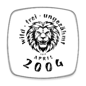 22. Geburtstag Wild, frei, ungezähmt seit 04/2004 - Viereckiger Kühlschrankmagnet - Weiß - Vorne