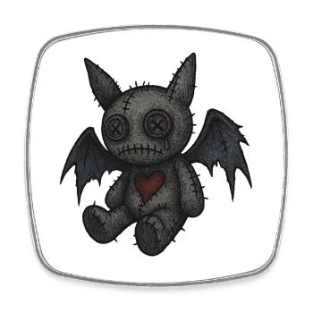 Quilted Monster with Wings - Square fridge magnet - white - Front