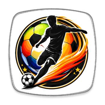 Soccer Shirt Player Silhouette Soccer Ball - Square fridge magnet - white - Front