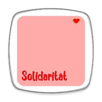 Solidarität Herz - Viereckiger Kühlschrankmagnet - Weiß - Vorne