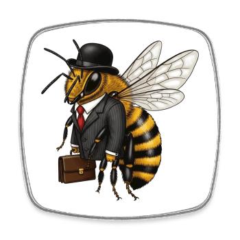 Bee Tee Shirt Bee Men's Gift - Square fridge magnet - white - Front