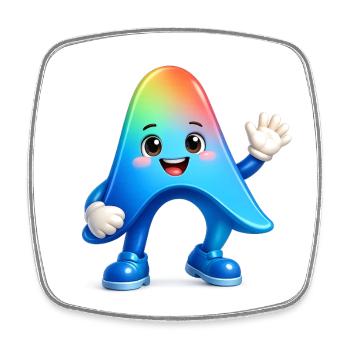 Niedlicher Regenbogen-Maskottchen-Aufkleber Antigravitation - Viereckiger Kühlschrankmagnet - Weiß - Vorne