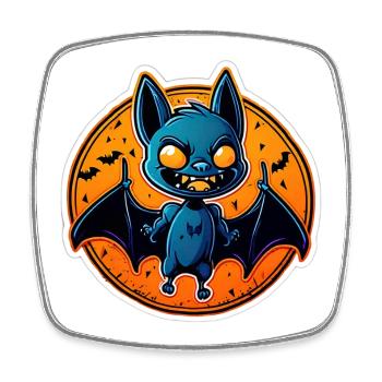 Blue Bat Halloween - Square fridge magnet - white - Front