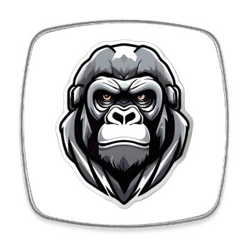 Gorilla-Krieger-Grafik - Viereckiger Kühlschrankmagnet - Weiß - Vorne