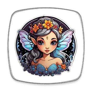 Nocturnal Floral Fairy - Square fridge magnet - white - Front