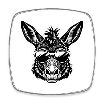 Donkey sunglasses - Square fridge magnet - white - Front