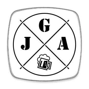 JGA Bier (Junggesellenabschied Kreis Symbol Black) - Viereckiger Kühlschrankmagnet - Weiß - Vorne