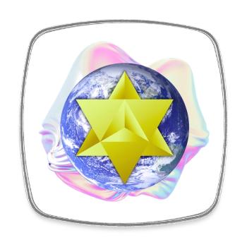 Surreale Merkaba-Erde - Viereckiger Kühlschrankmagnet - Weiß - Vorne