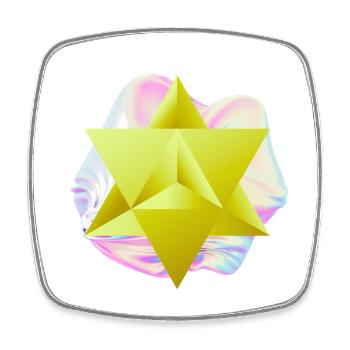 Étoile Merkaba surréaliste - Magnet carré - blanc - Devant