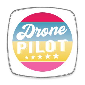Drone Pilot Drohnenpilot Gradient Badge - Viereckiger Kühlschrankmagnet - Weiß - Vorne