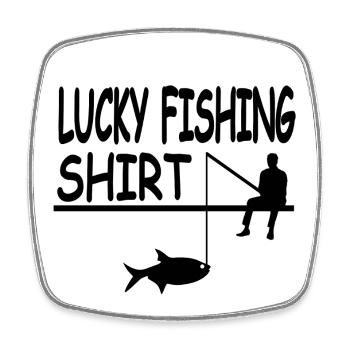 Angling - Square fridge magnet - white - Front