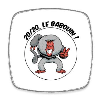 20/20, le babouin ! - Magnet carré - blanc - Devant