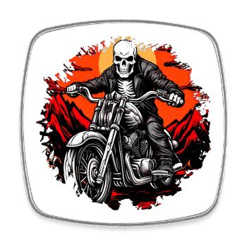 Motorcycle Skeletons - Square fridge magnet - white - Front