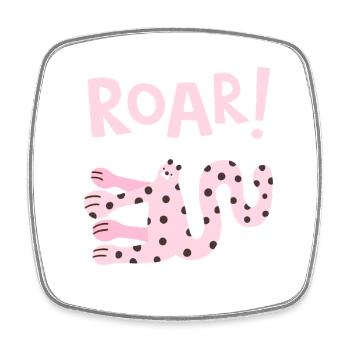 Roar Cute Animal Funny Cartoon Design - Viereckiger Kühlschrankmagnet - Weiß - Vorne
