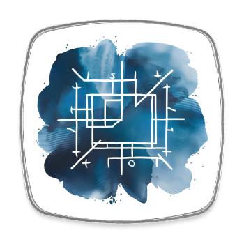 Architekturplan-Bauplan Druck - Viereckiger Kühlschrankmagnet - Weiß - Vorne
