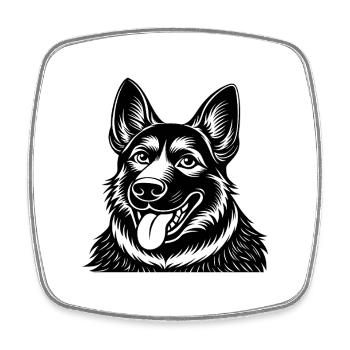 Deutscher Schäferhund - Viereckiger Kühlschrankmagnet - Weiß - Vorne