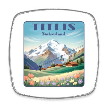 Titlis - Square fridge magnet - white - Front