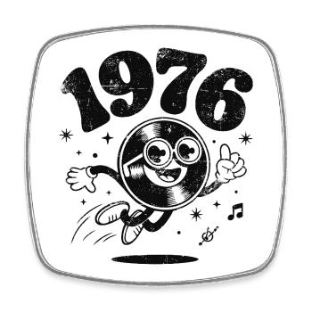 1976 Vintage - Viereckiger Kühlschrankmagnet - Weiß - Vorne