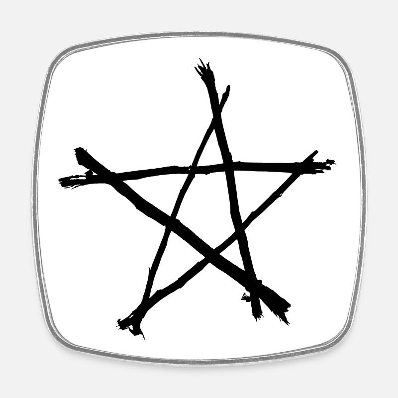 pentagramm - Viereckiger Kühlschrankmagnet - Weiß